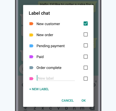 WhatsApp Contact Labels