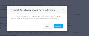 Convert question / answer pairs confirm window