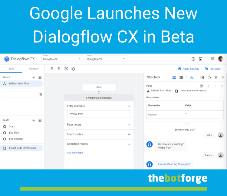 Google Launches New Dialogflow CX in Beta- UI snapshot