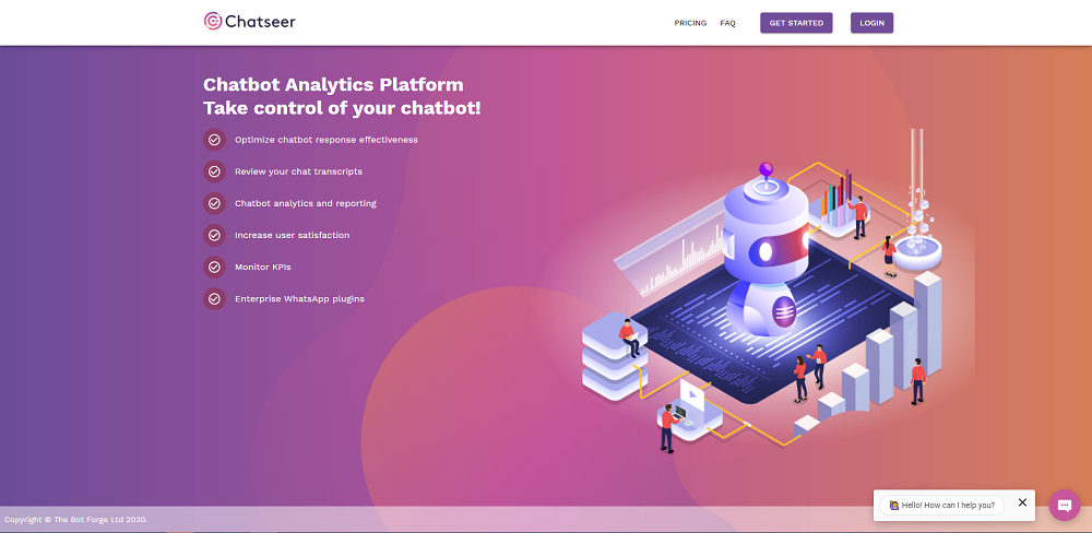 Chatseer - Chatbot analytics Chatseer landing page, chatbot analytics