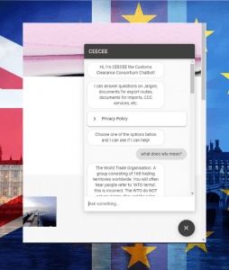 Customs clearance website chatbot